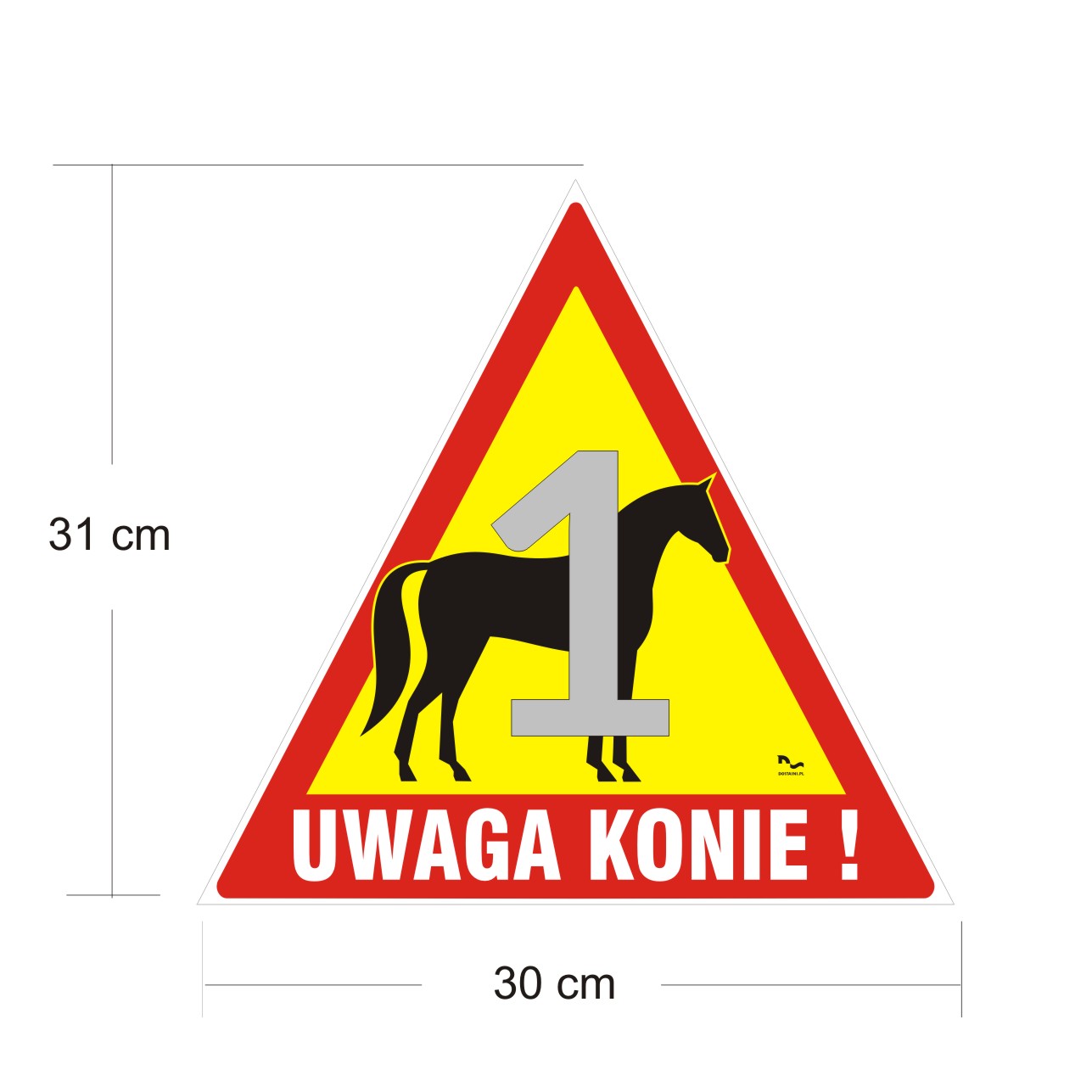Naklejka odblaskowa UWAGA KONIE